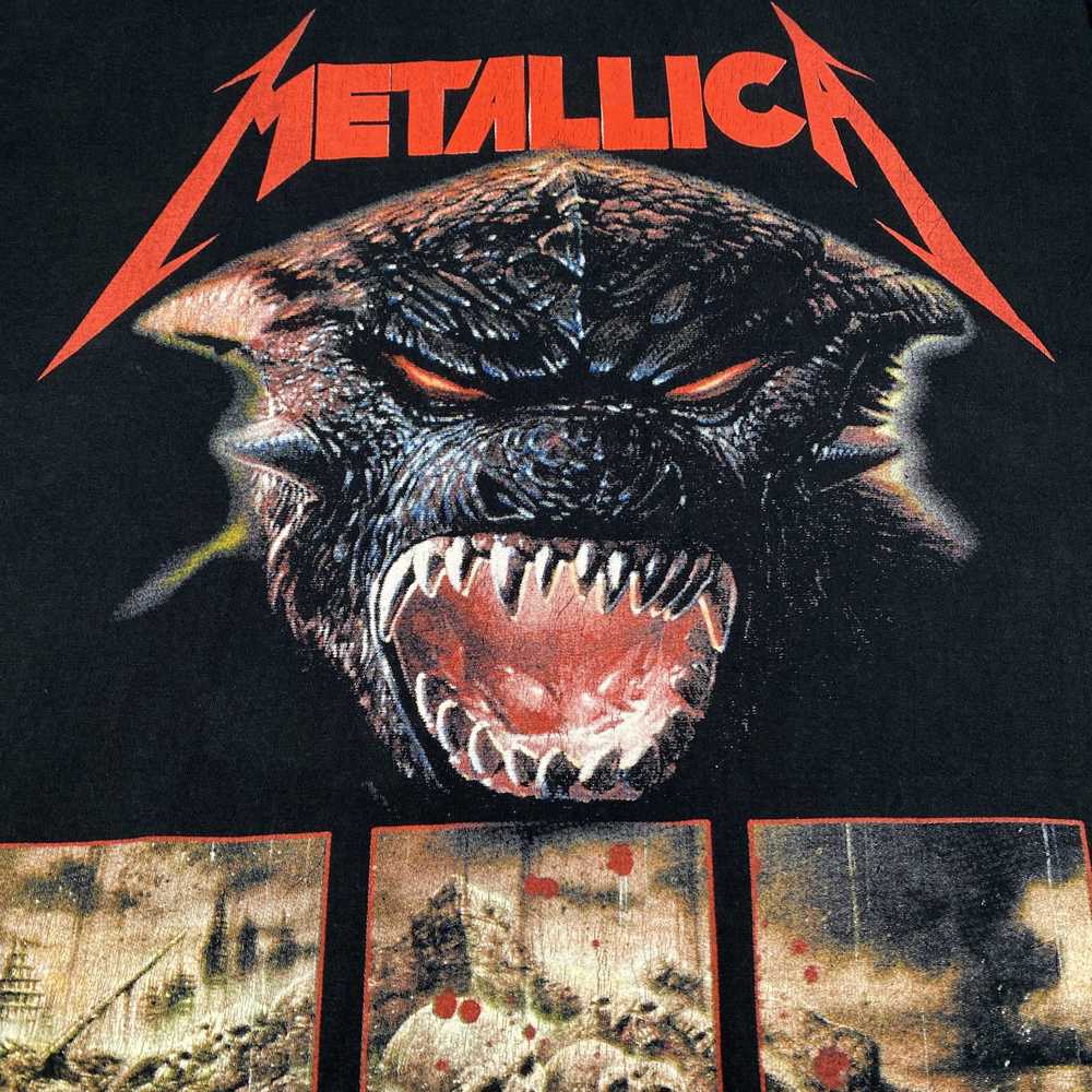 Early 2000s Metallica Soccer Jersey Style Collared T-shirt Vintage