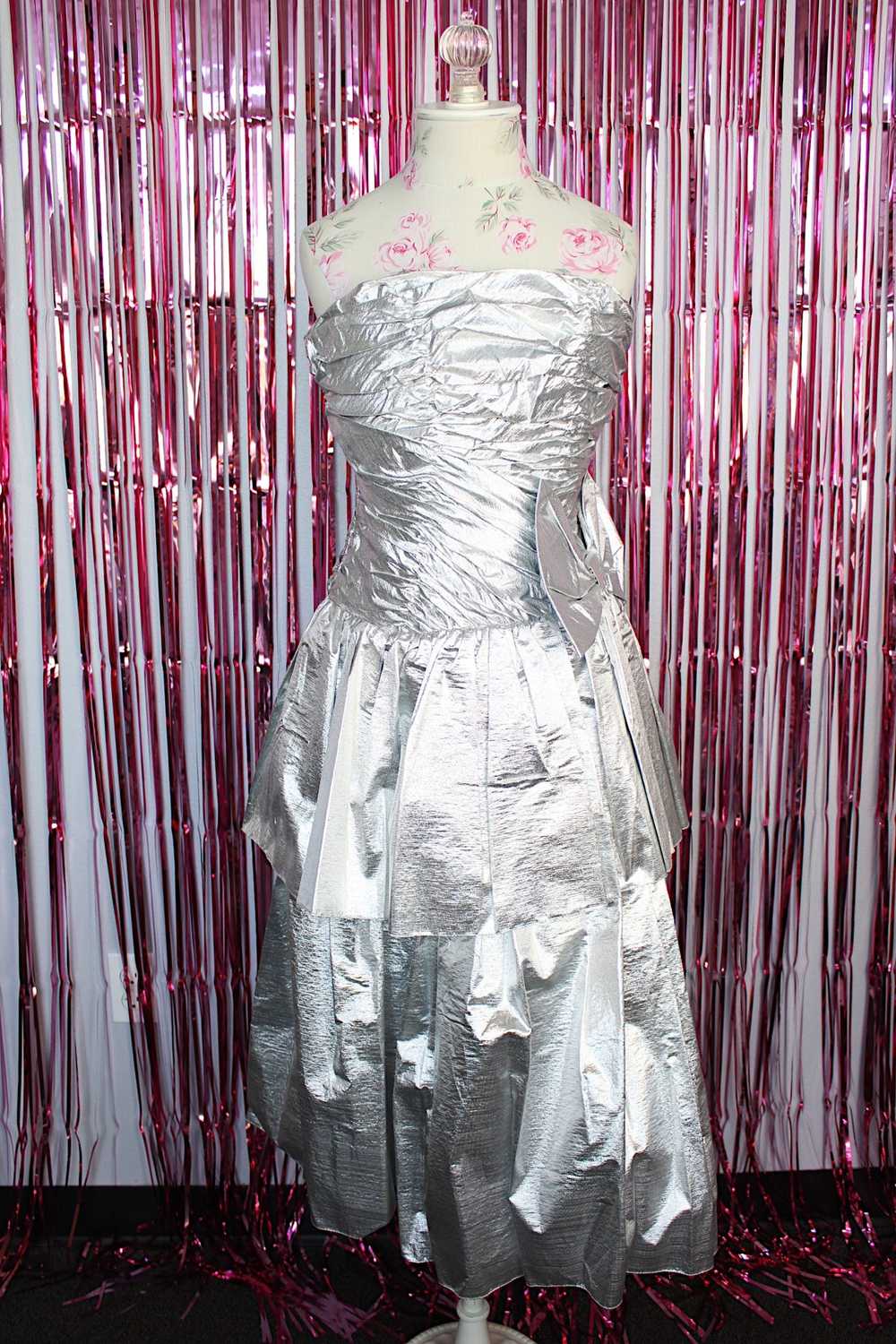 Strapless Metallic Dress - image 5