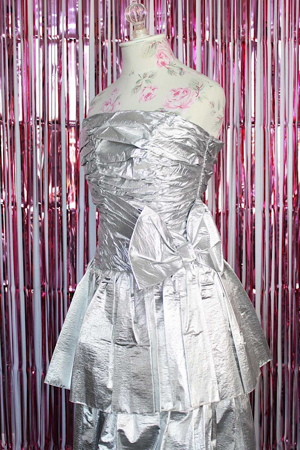 Strapless Metallic Dress - image 6