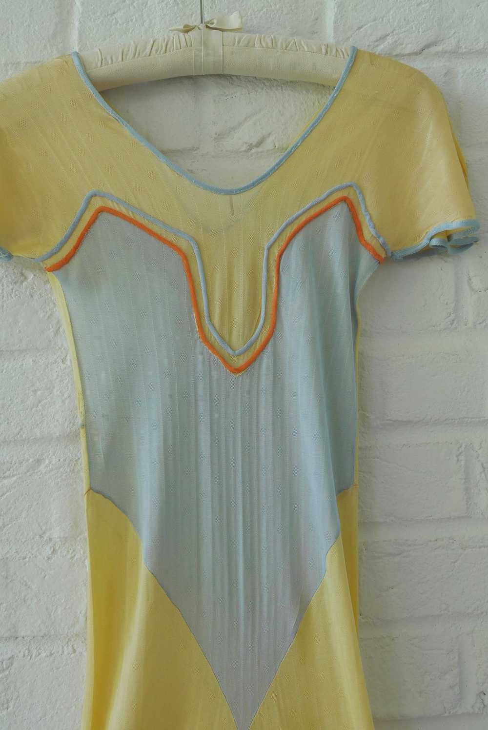 Vintage 20s silk jersey romper, pantsuit. Deco de… - image 2