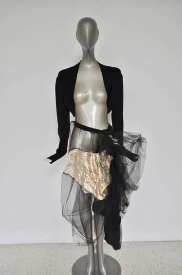 Tull skirt avantgarde design w gold pattern - image 1