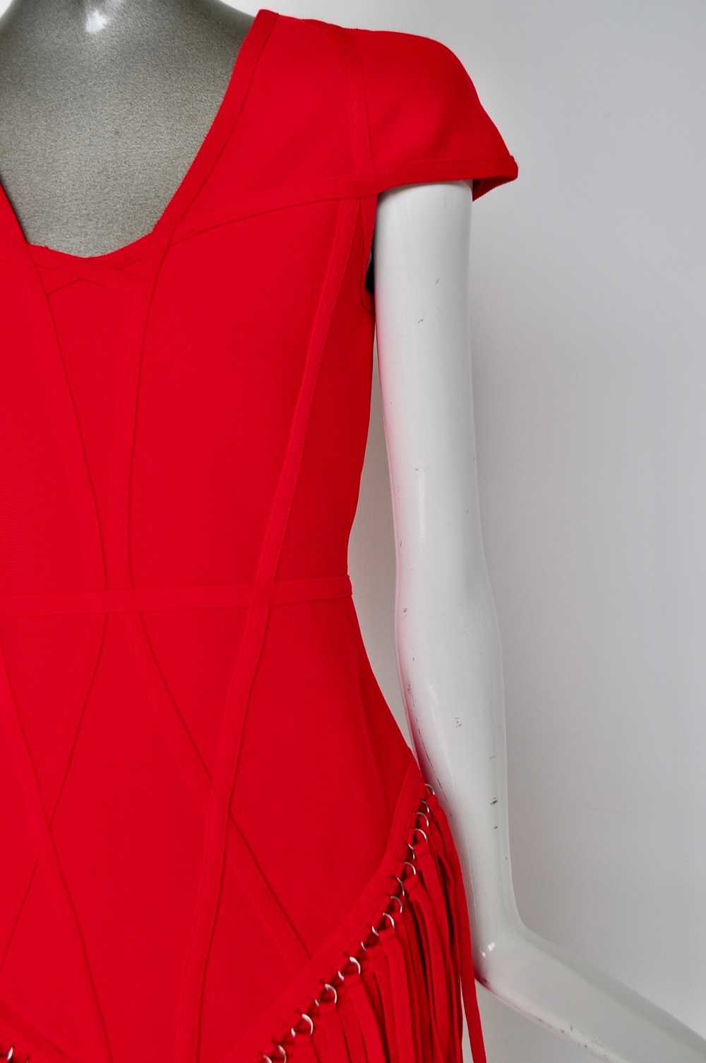 Sexy fringed dress vibrant red color unused desig… - image 4