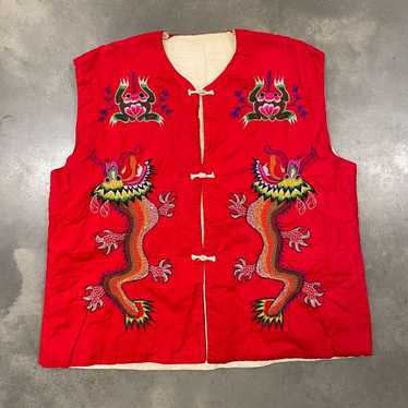 Vintage 50s/60s Red Suka Souvenir Vest Cotton Emb… - image 1