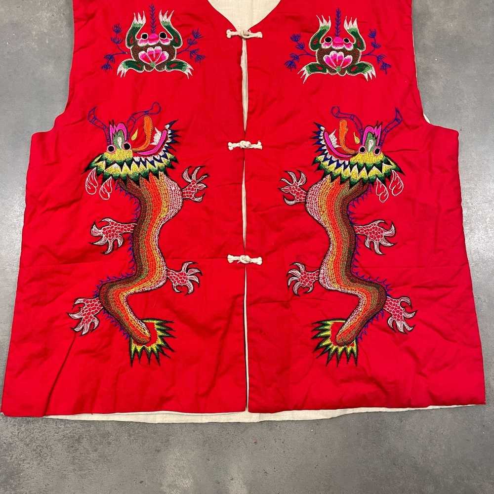 Vintage 50s/60s Red Suka Souvenir Vest Cotton Emb… - image 3