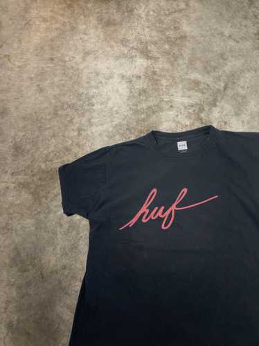 Huf Huf Logo T-shirt Cursive Spellout Skateboard T