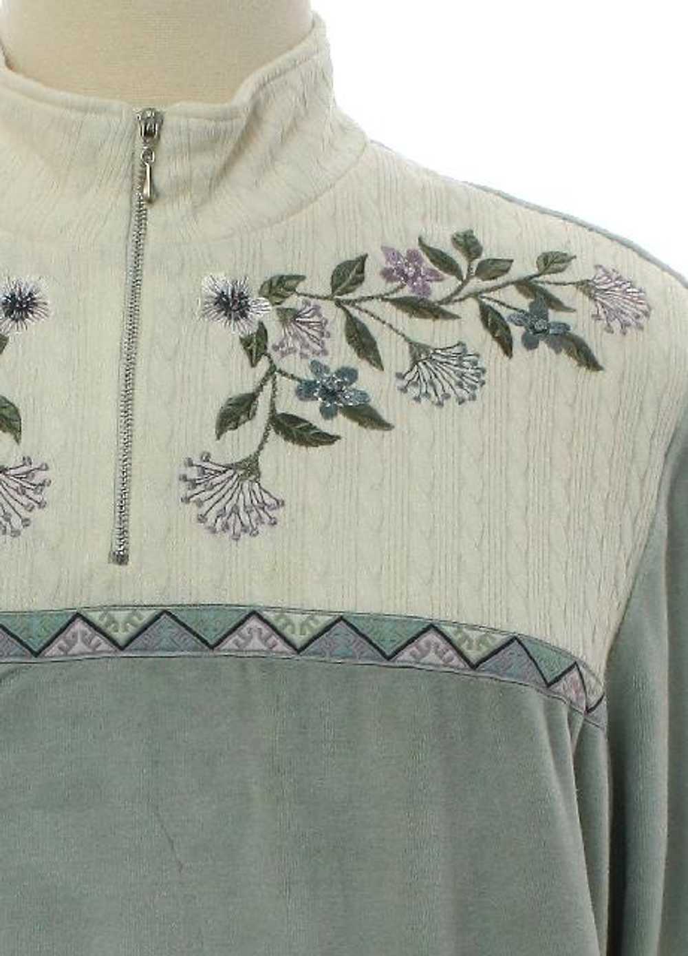 1990's Alfred Dunner Womens Velour Sweatshirt - image 2