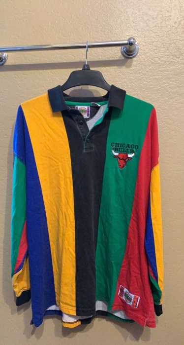 Vintage Chicago Bulls Shirt Men XL Biege Polo NBA Retro Pullover MBA  Basketball