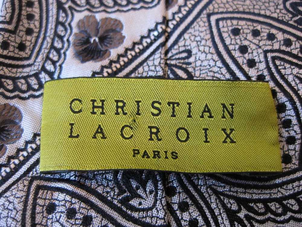 Christian Lacroix Christian Lacroix Silk Tie Silv… - image 5