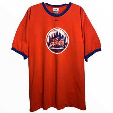 Mets × Nike × Vintage Nike Mets orange t-shirt te… - image 1