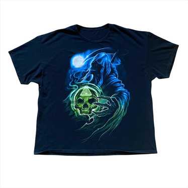 Vintage Vtg Grim Reaper Skull T-Shirt