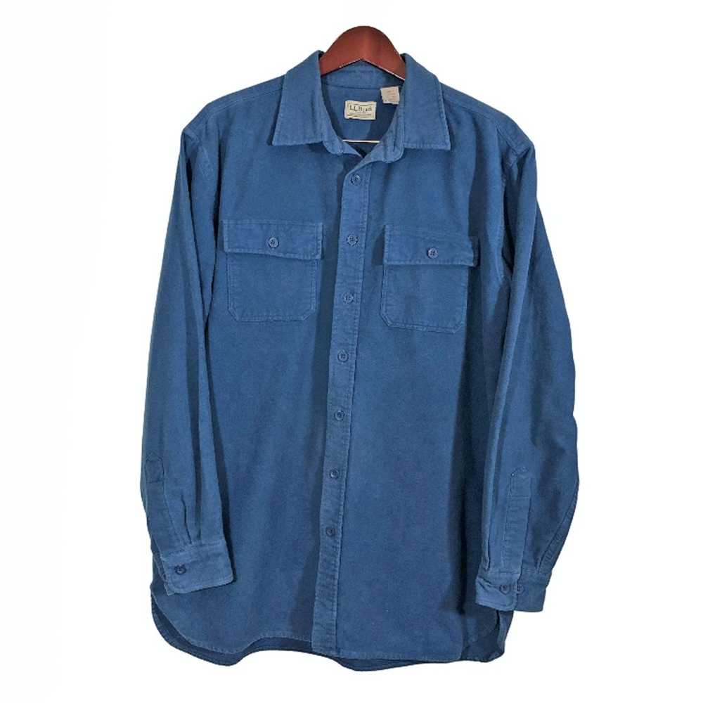 L.L. Bean LL BEAN Two Pockets Blue Shirt Men's Si… - image 1
