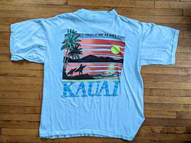 Vintage HL Miller Gold Textured Mesh Like T-Shirt Kauai Hawaii