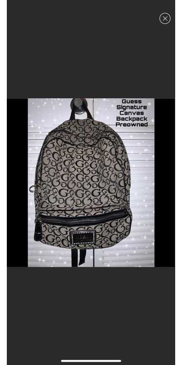 Guess Guess Signature Canvas Backpack Black and Ta