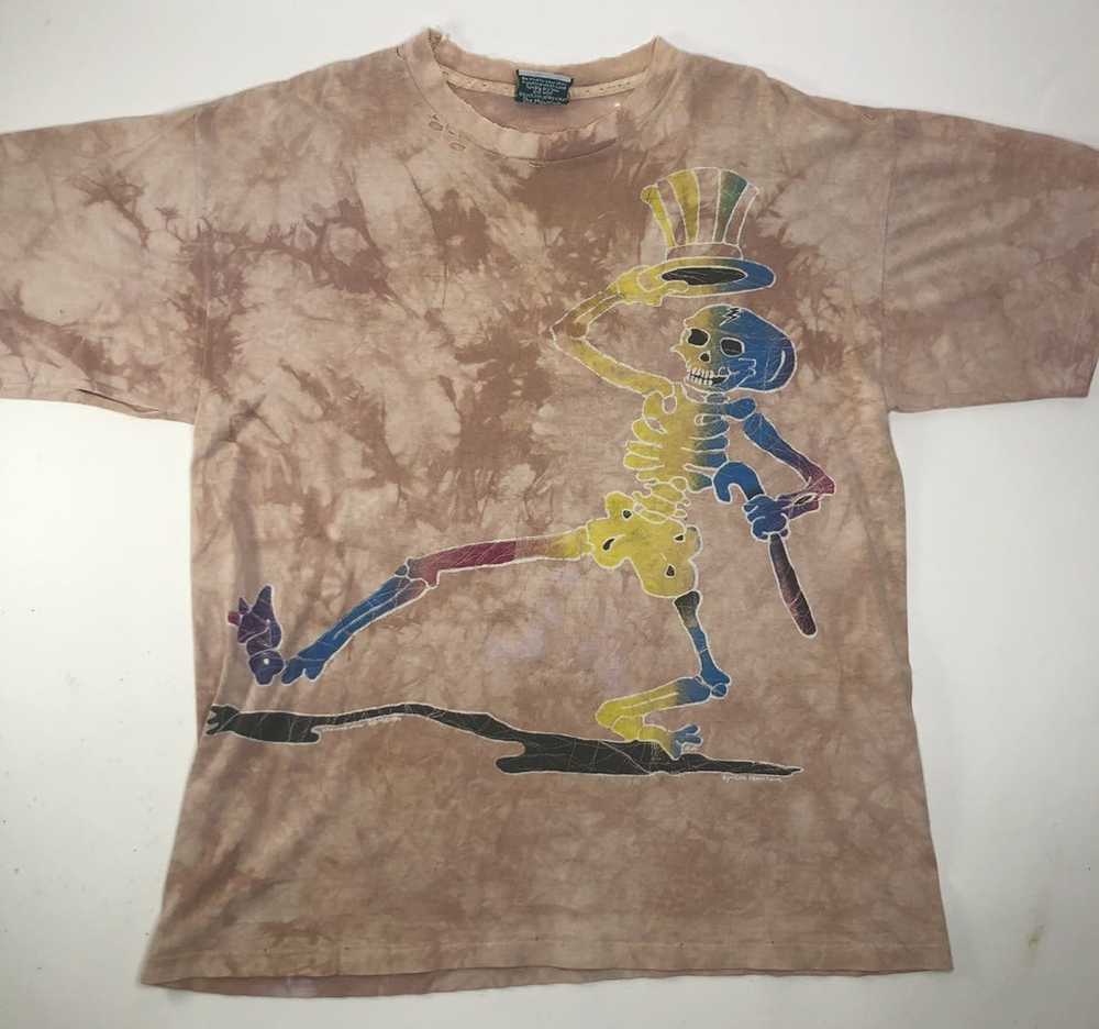 RARE 1990s Grateful Dead Green Shamrock Irish Not Fade Away Skull Skeleton  Tie Dye Graphic Band T-Shirt — Canned Ham Vintage