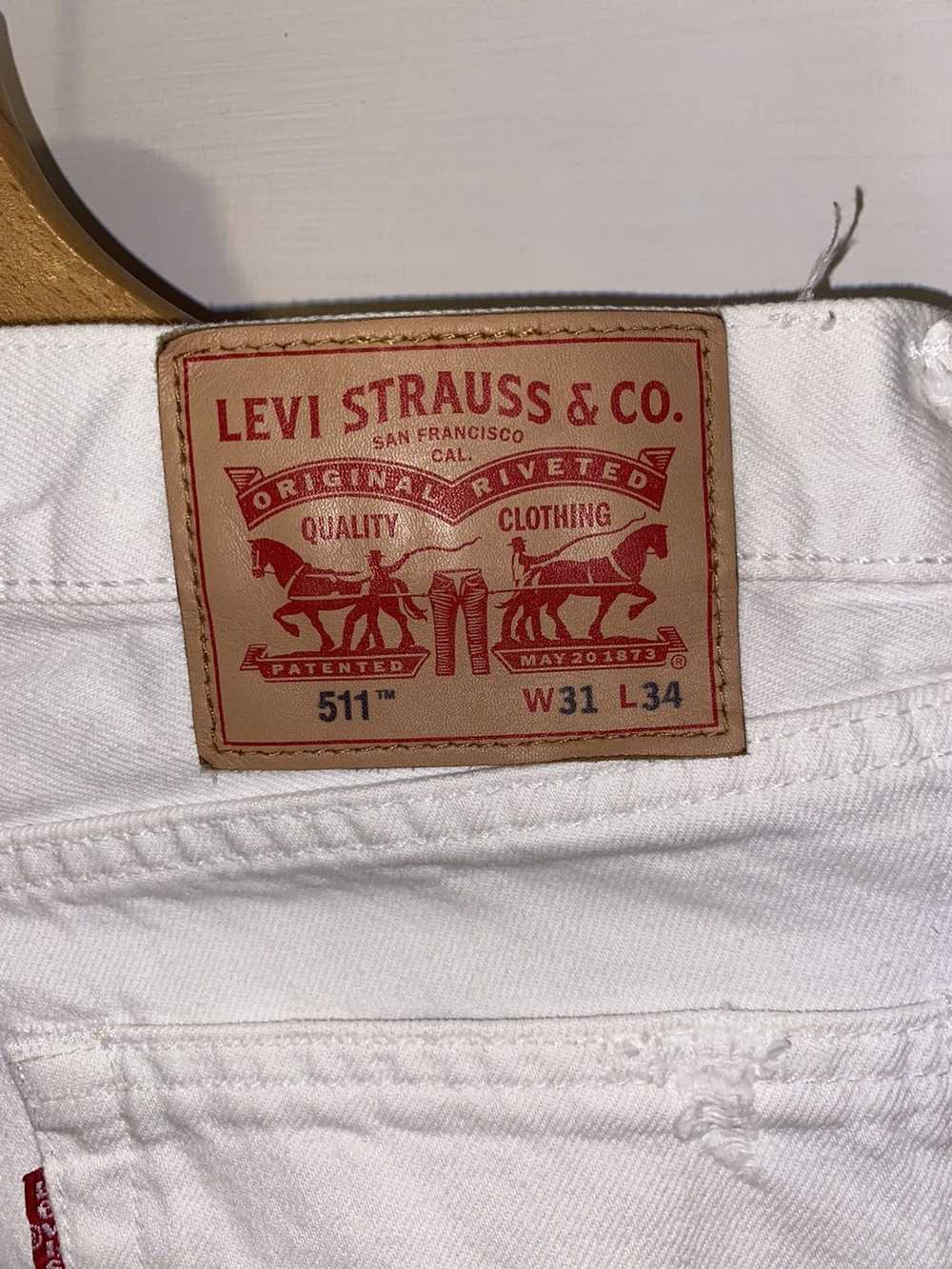 Levi's White Levi’s 511 Distressed Jeans - image 3