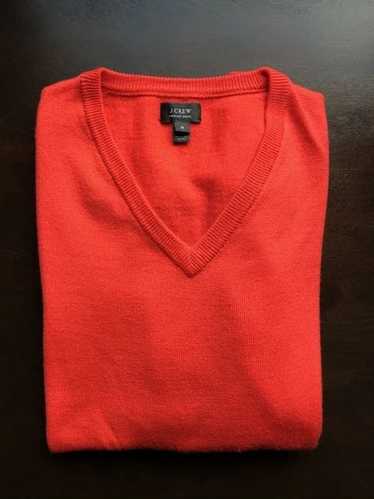 J.Crew J.Crew Red Merino Wool V-Neck Sweater