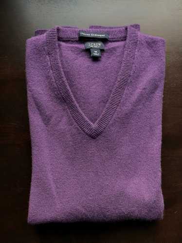 J.Crew Luxury 100% Cashmere Purple V-Neck Sweater