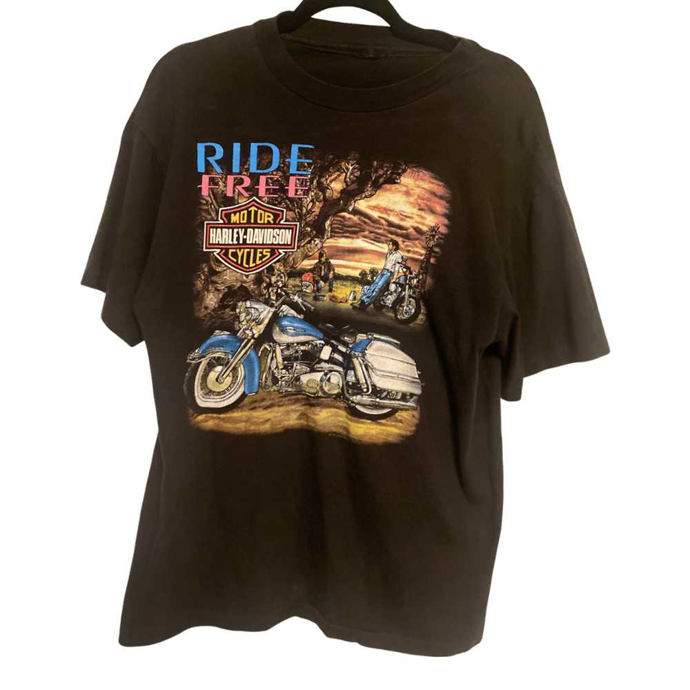 RARE 80s Harley Davidson “Ride Free” Single Stitch - image 1