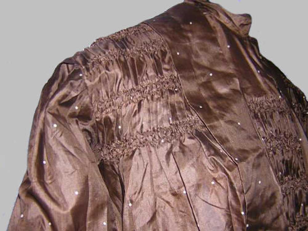 Chocolate Brown Silk Gibson Girl Antique Day Dres… - image 3