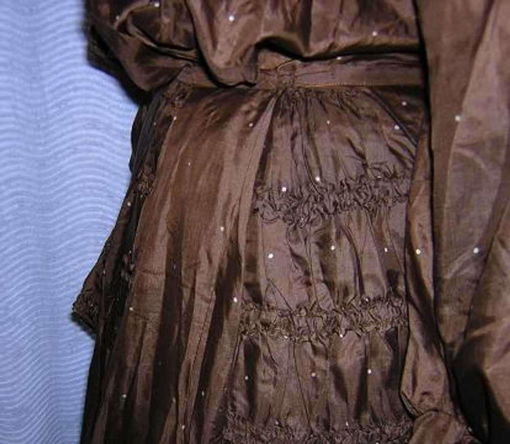 Chocolate Brown Silk Gibson Girl Antique Day Dres… - image 4