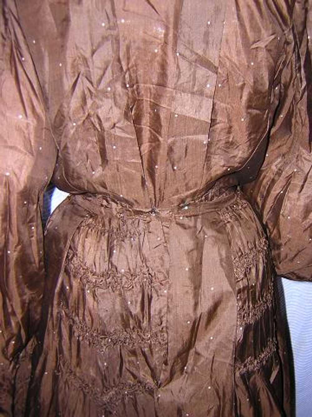 Chocolate Brown Silk Gibson Girl Antique Day Dres… - image 5