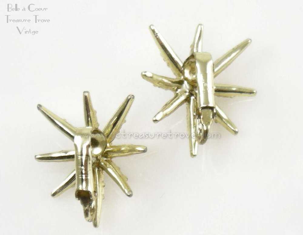 Emmons Vintage Clip Earrings Rainbow Star Early E… - image 2