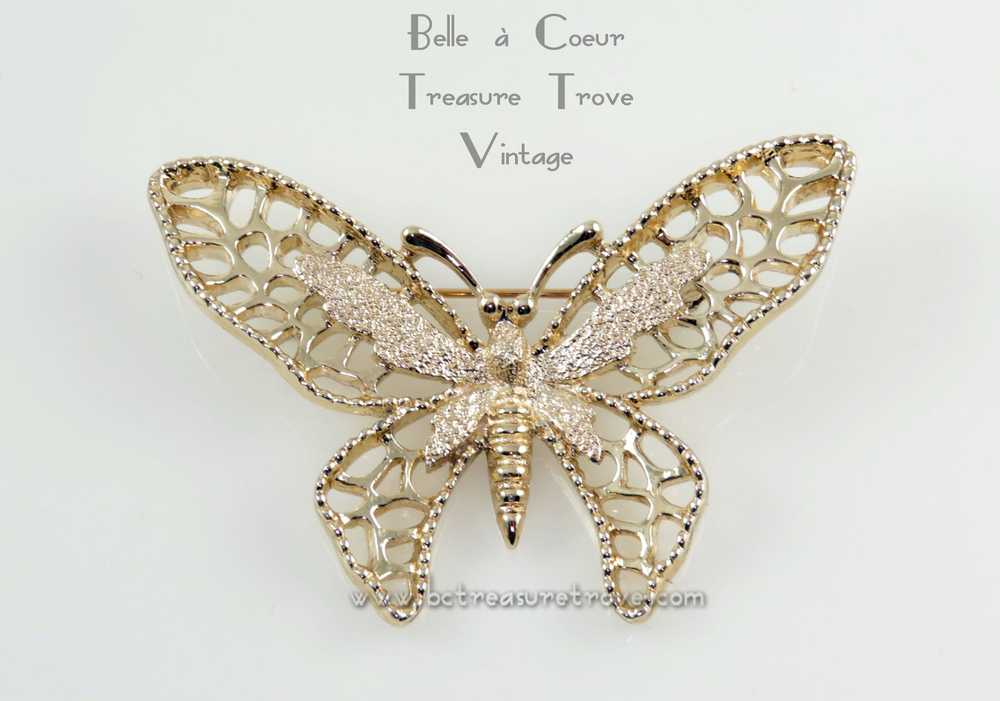 Madame Butterfly Brooch Vintage Sarah Coventry Go… - image 1