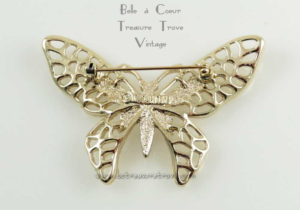 Madame Butterfly Brooch Vintage Sarah Coventry Go… - image 2