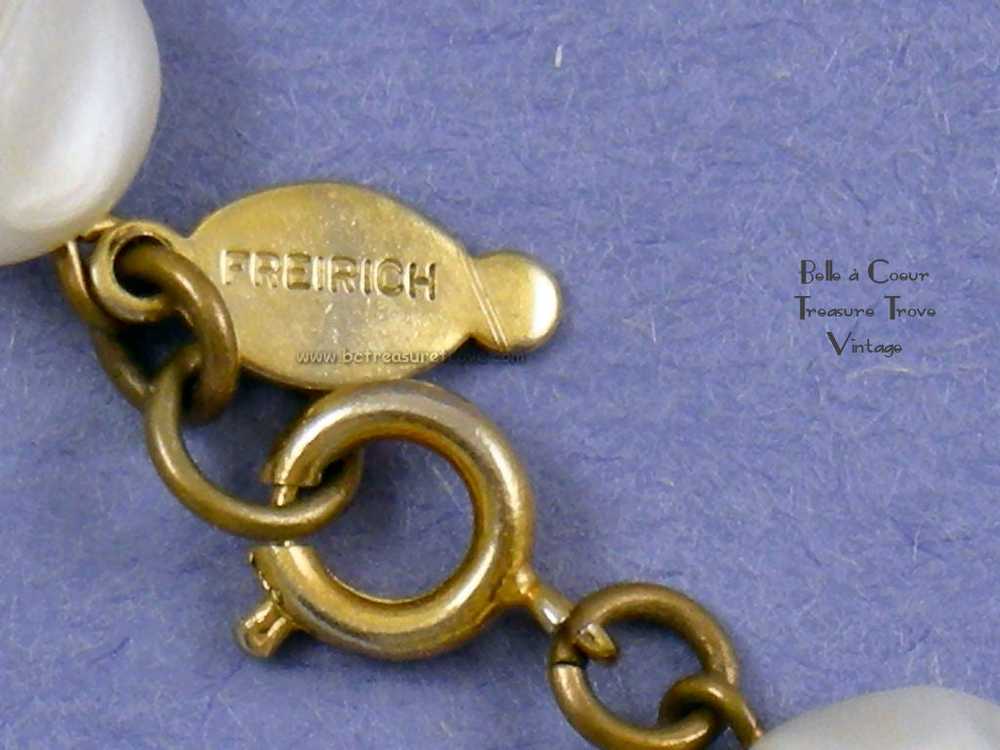 Necklace Signed Freirich Vintage LONG Faux Pearl - image 2