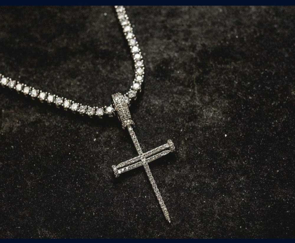 Chain Cross Pendant Necklace Tennis Chain - image 2