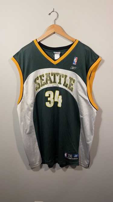 VTG Ray Allen #34 Men's Seattle Sonics Adidas Basketball Jersey  Yellow/green L