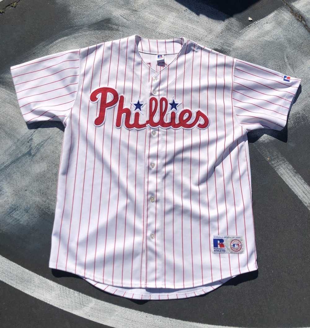 Russell Athletic, Shirts, Vintage 9s Philadelphia Phillies Buttonup Russell  Athletic Mlb Baseball Jersey
