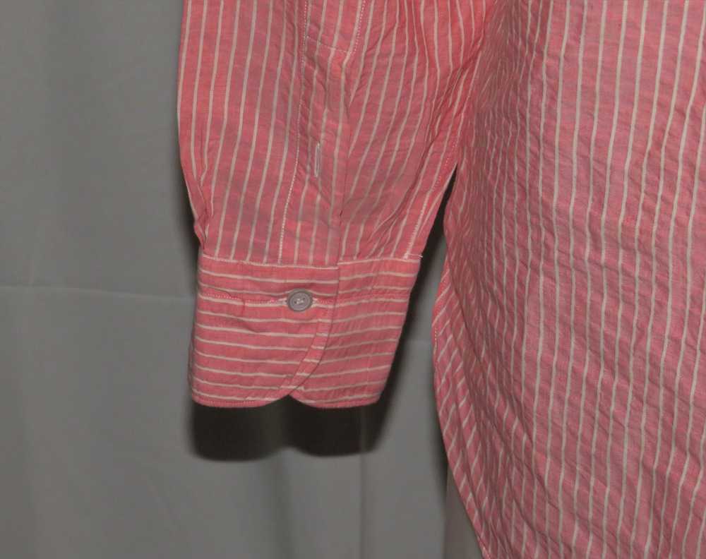 Finamore Pink White Striped Seersucker Spread Col… - image 9