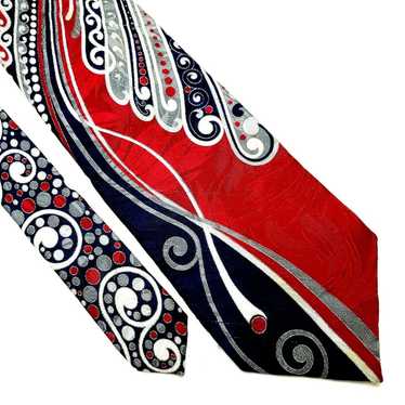 Henry Grethel Henry Grethel Red Silk Tie Abstract 