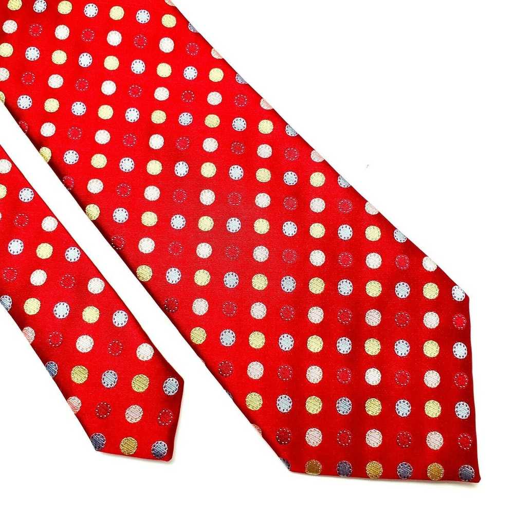 Bcbg Attitude BCBG Attitude Red Silk Tie Woven Po… - image 1