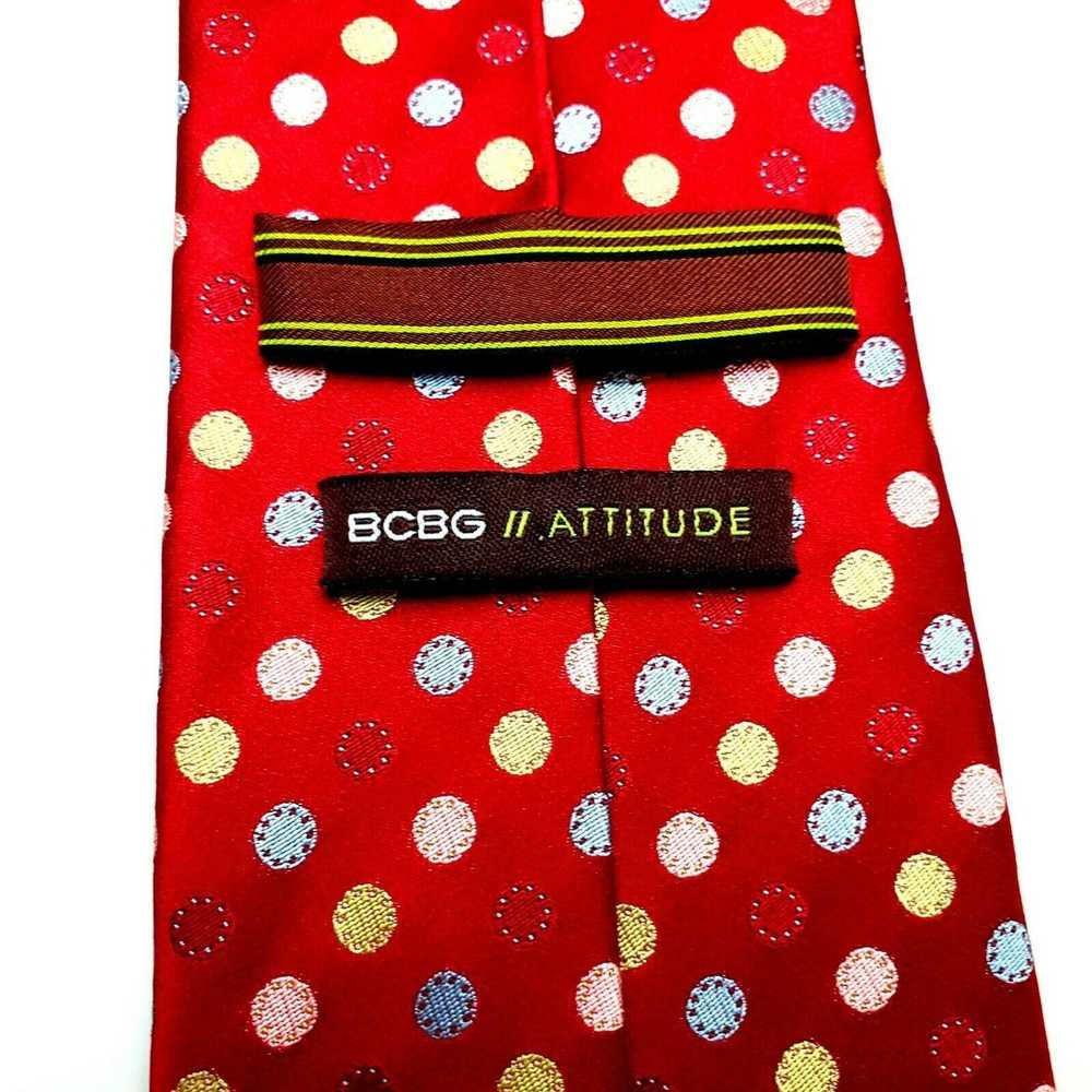 Bcbg Attitude BCBG Attitude Red Silk Tie Woven Po… - image 3