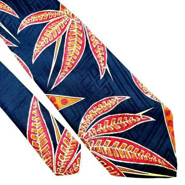 Xmi Platinum XMI Silk Blue Tie Floral Print Wide