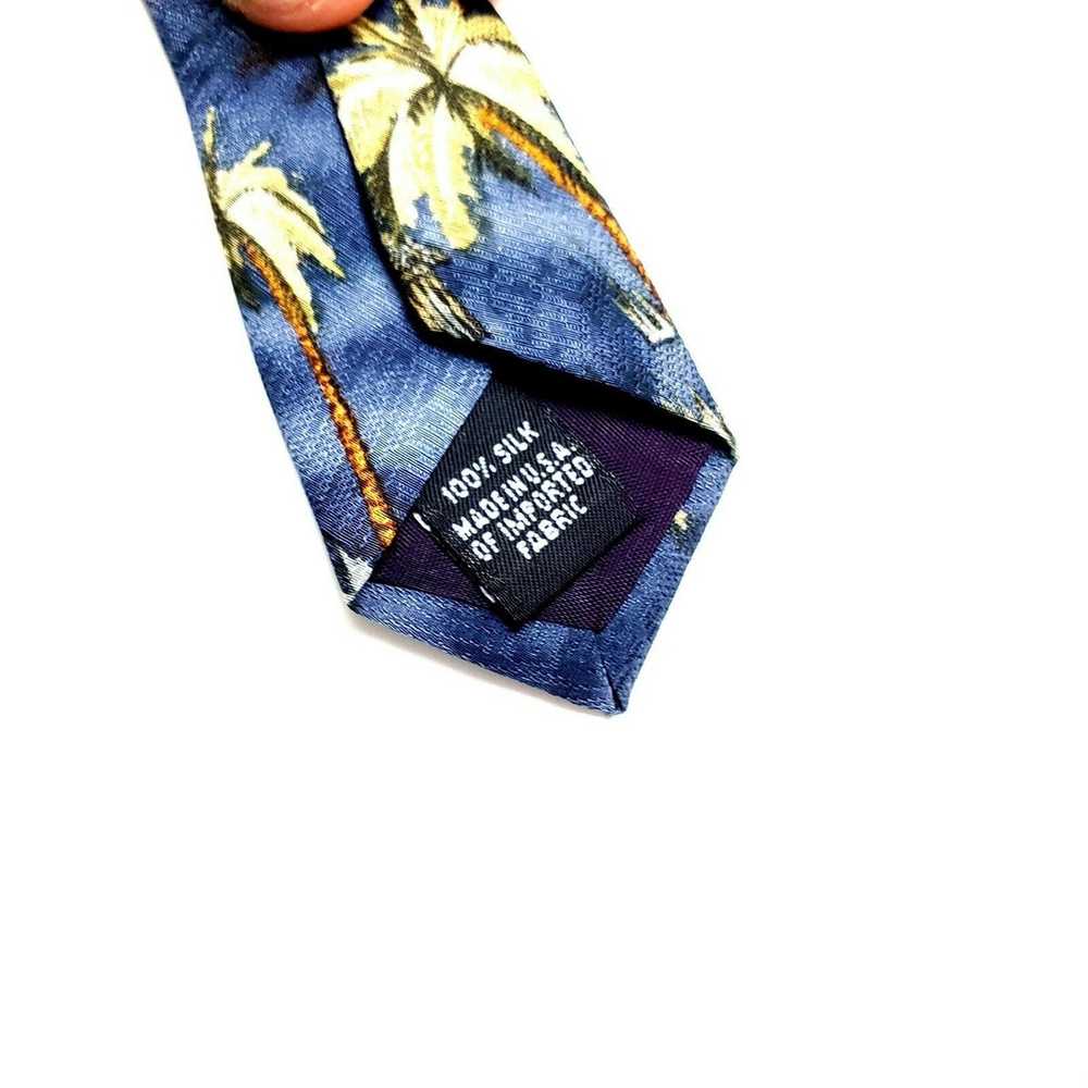 Vintage Tango Tropicals Blue Silk Tie Palm Tree B… - image 4