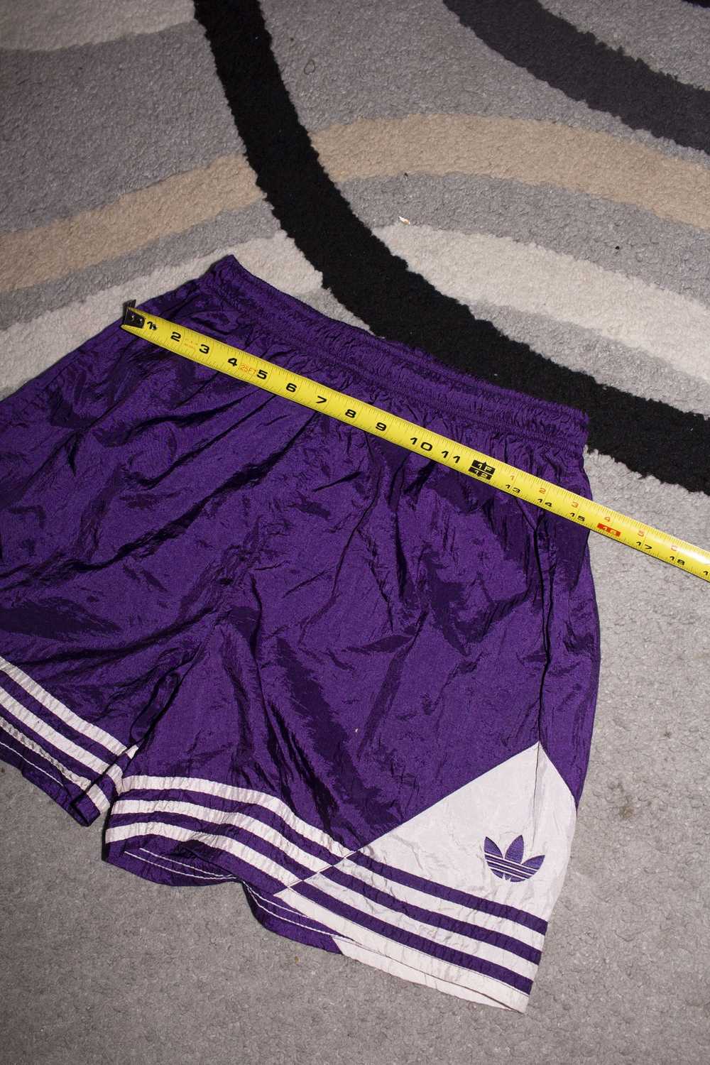 Adidas × Vintage 90s Adidas 3 Stripe Purple Shorts - image 2