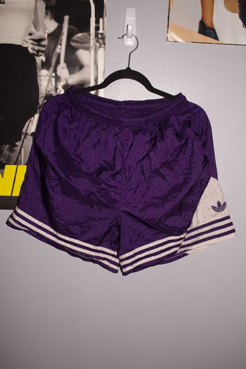 Adidas × Vintage 90s Adidas 3 Stripe Purple Shorts - image 4