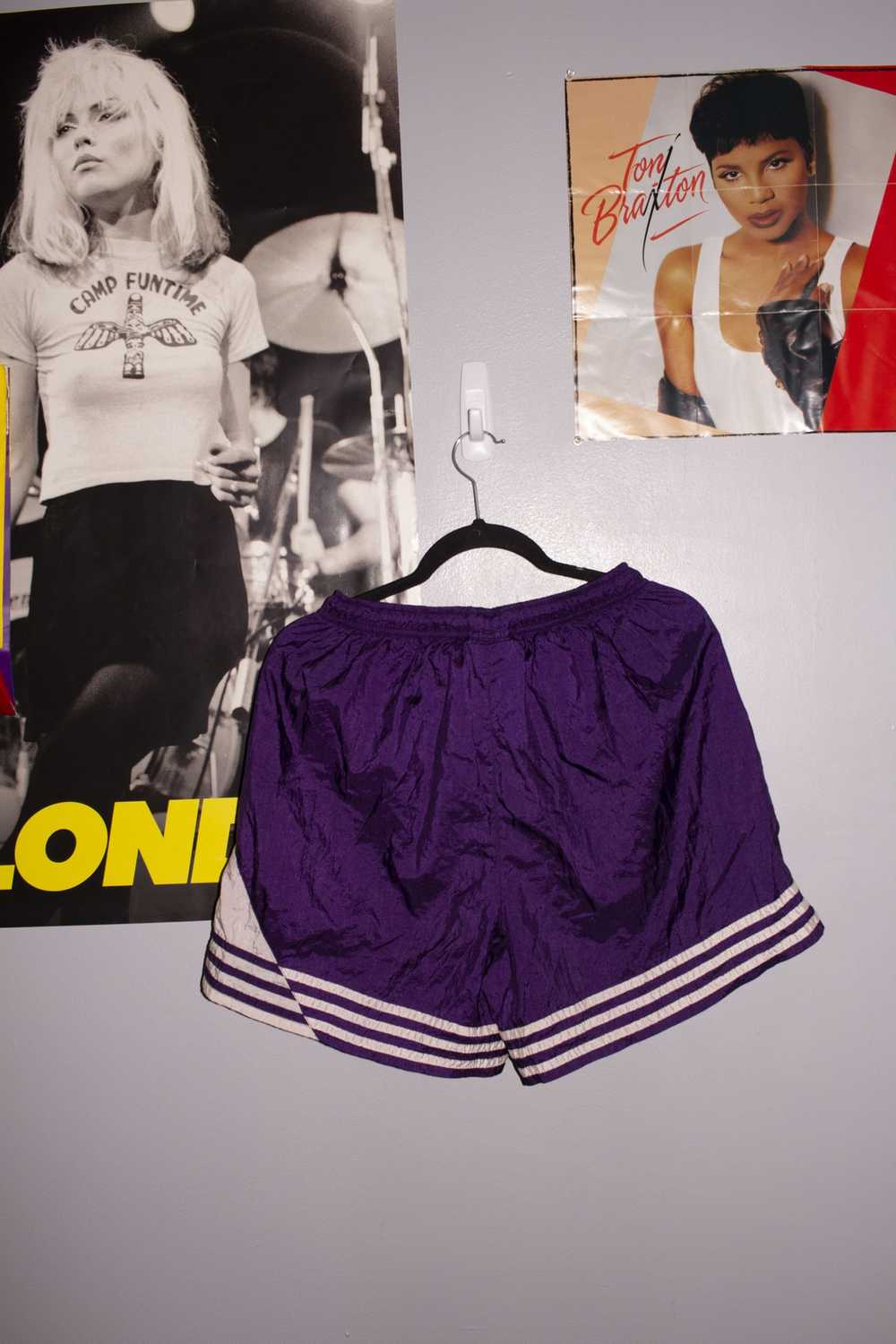 Adidas × Vintage 90s Adidas 3 Stripe Purple Shorts - image 7