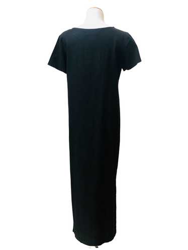 Vintage Black Linen Long Shift Dress - image 1