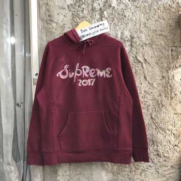 Supreme Embroidered Brush Logo Hooded Sweatshirt 201 Gem