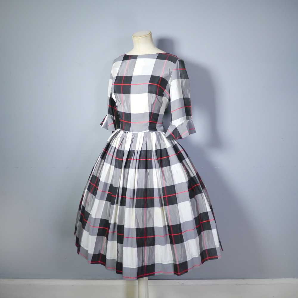 50s TEENA PAIGE WINTERY PLAID TAFFETA DRESS WITH … - image 10