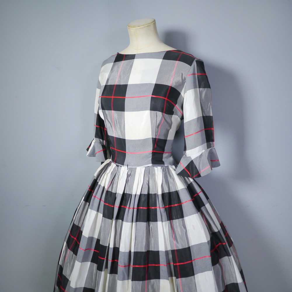 50s TEENA PAIGE WINTERY PLAID TAFFETA DRESS WITH … - image 11