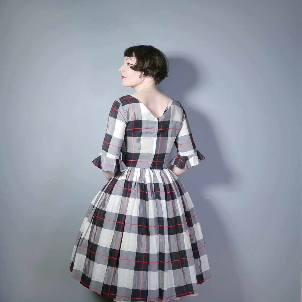 50s TEENA PAIGE WINTERY PLAID TAFFETA DRESS WITH … - image 4