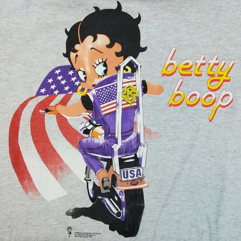 Other 1996 Betty Boop Patriotic Motorcycle Biker T Sh… - Gem