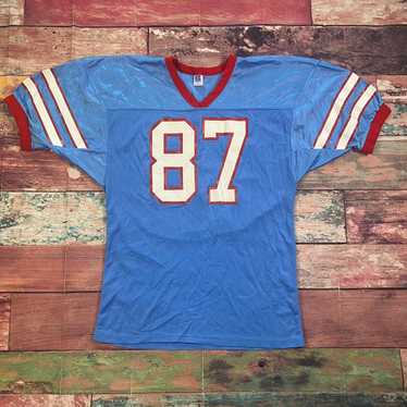 Warren Moon Houston Oilers Jersey  Mitchell & Ness NFL 1982 Blue Throwback  Jersey