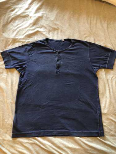 Japanese Brand Japanese Blue Short Sleeved Henley