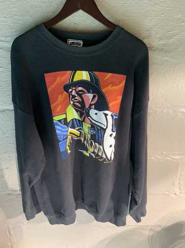 Lee × Vintage Vintage 90s lee art crewneck sweatsh